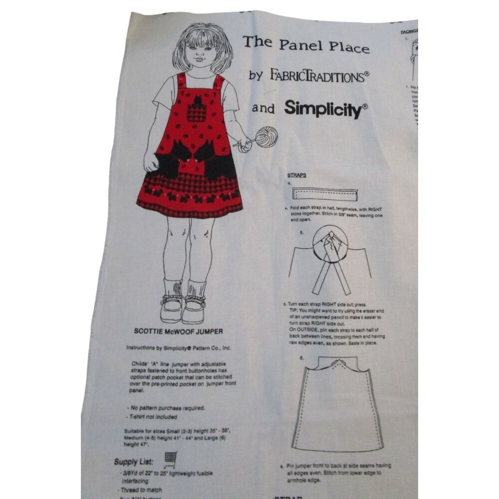 Scottie McWoof Dog Print Childs Jumper Cut And Sew Panel Kit Vintage 1980s Uncut